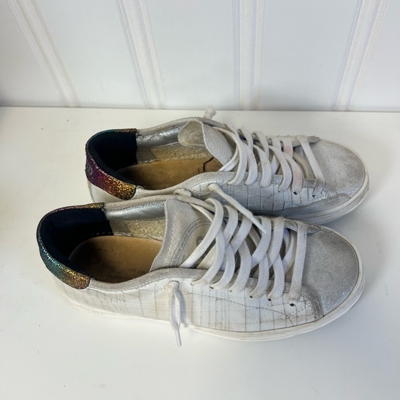P448 Silver and white size 36  Sneakers Made in italy - Picture 2 of 8